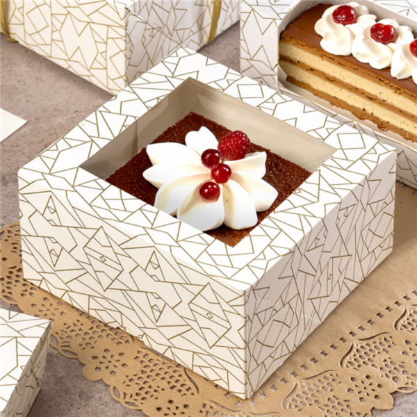 Cakeboxes with Window The Pack 250gsm 18x18x7,5cm White (50st/pak)