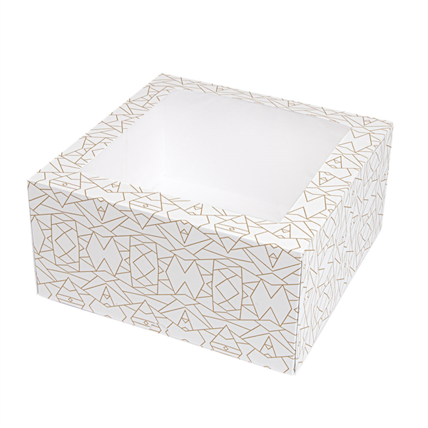 "The Pack" Cake Box with Window 24x24x12cm Deco Nano-Micro Corrugated Cardboard (50st/pak)