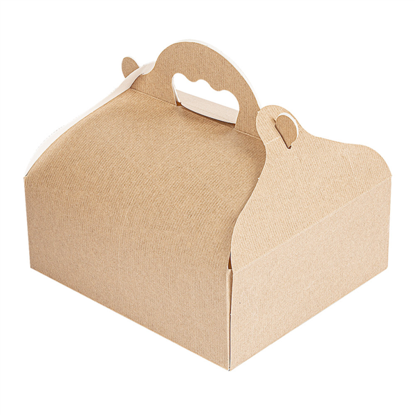 Small Bakery Boxes with Handles The Pack 20x18x7cm Natural Cardboard (50st/pak)