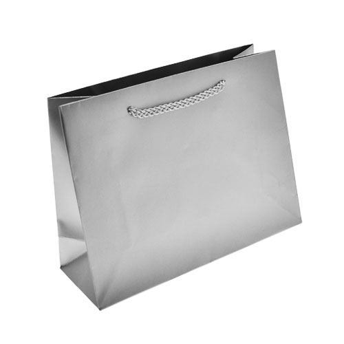Eurotote Matte Silver Bag Embossed 9x3.5x7  100 pcs/cs EM9SIL
