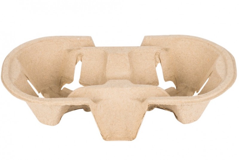 2-slot Beverage Carrier Molded Fibre 8-22 oz (300PCS/CS) Cup holder (carry out tray)