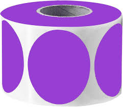 Zelfklevende papieren etiketten 500st Flour Paars (Purple) Rond 2" / 50 mm