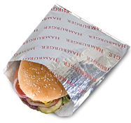 Foil/Paper Bag "Hamburger" 6x3/4x6-1/2" (1000pcs/cs)