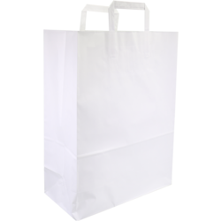 Draagtas papier 80 grs Wit 32+15x43cm 250 st/ds