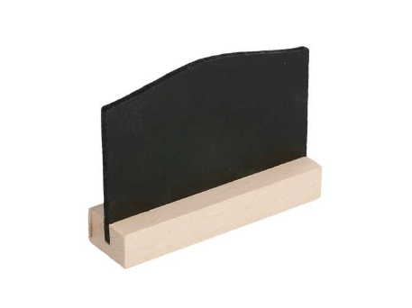 [207.19] Mini Blackboards with wooden base 7,5x5cm (Per pak@4stuk)