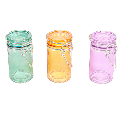 [207.68] Glass Container Rond Assorted Colors 45ml (Diam. 4,5x8,6cm) per stuk