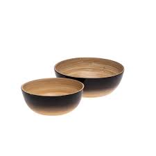 [208.18] Bamboo bowl Black 20x6cm / Per stuk