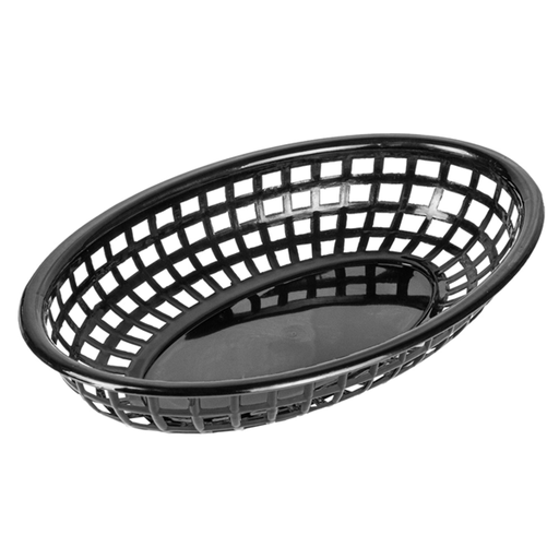 [208.55] Oval Baskets 24x15x4,5cm Black PP (per stuk)