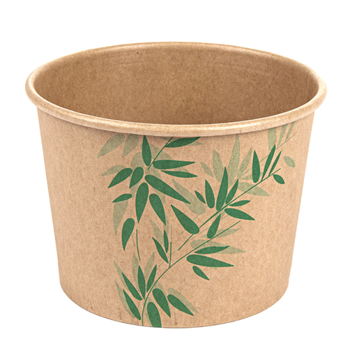 [219.75] Tubs "Feel Green" 500ml 11x8,2cm Brown Kraft (50st/pak)