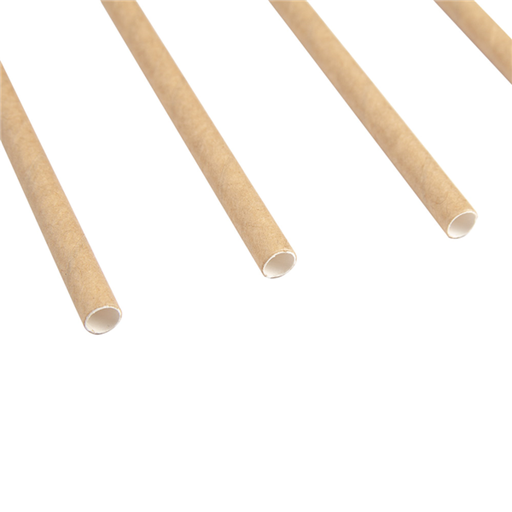 [221.87] Paper straw / Papieren rietje Kraft 20cm unwrapped (250st/pak)