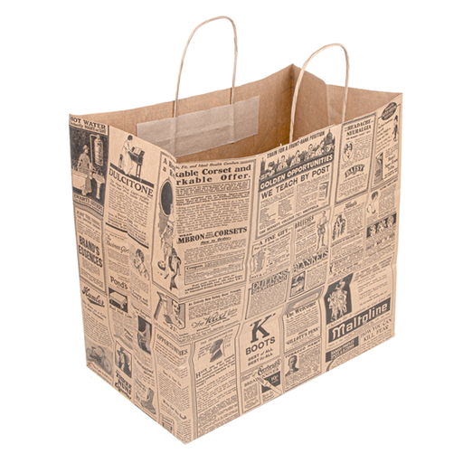 [222.29] SOS Bags with Handles "Traiteur" Times 36+21x33,5cm Natural Kraft (250st/doos)