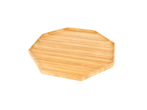 [223.66] Natural Bamboo Octogonal Tray 28x28x1,7cm (per stuk)