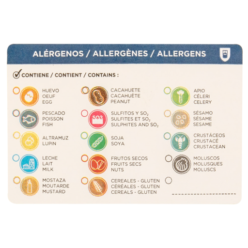 [224.16] Adhesive Allergen Labels op rol 7,5x5cm (500st/rol)