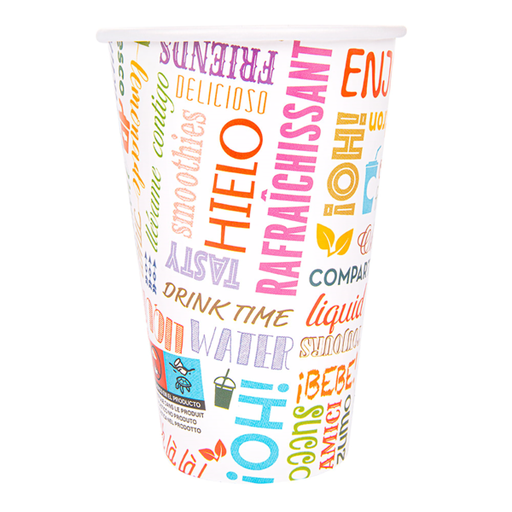 [229.07] Cups "Parole" 12oz / 360ml White Cardboard (100st/pak)