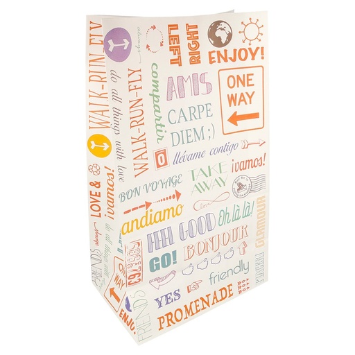 [230.02] SOS Bags without handles "Parole" 70gsm 20+9x34,5cm 12lbs (500st/doos)