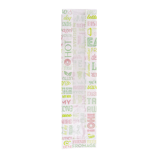 [231.10] Baguette Bags with Eco Window "Parole" 9+6x35cm White Greasproof Parch (250st/pack)
