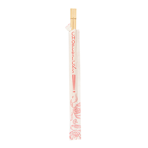 [232.52] Wrapped Chinese Chopsticks 24cm Natural Bamboo (100st/pak)