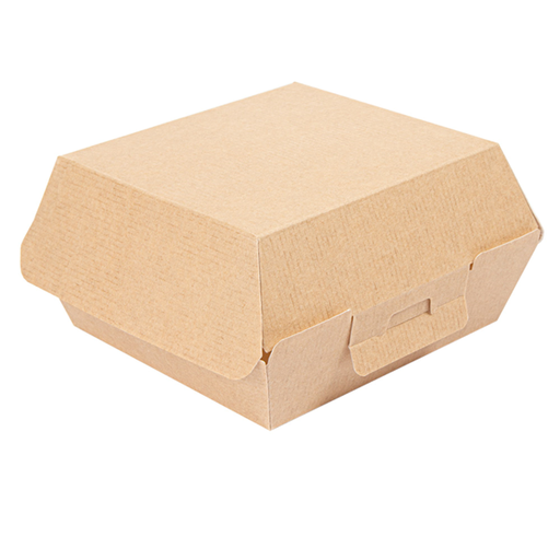 [234.05] "The Pack" Burger Boxes 14x12,5x6cm Natural Kraft Nano-Micro Corrugated Cardboard (50st/pak)
