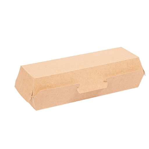 [234.25] "The Pack" Hotdog Box 23,2x9x6,3cm Natural Kraft Nano-Micro Corrugated Cardboard (50st/pak)