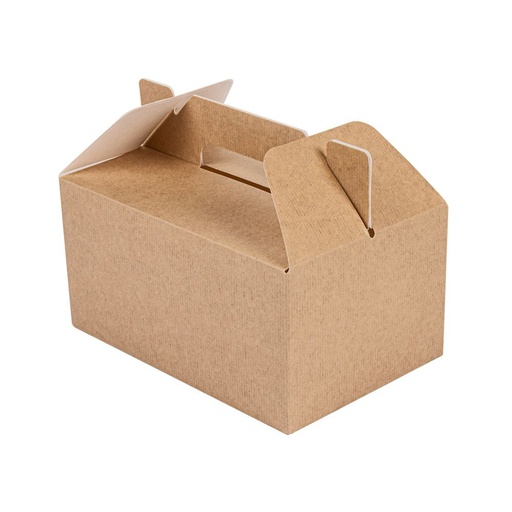 [235.09] "The Pack" Take-Away Meal-Box 18x12x9cm Natural Kraft Nano_Micro Corrugated Cardboard (50st/pak)