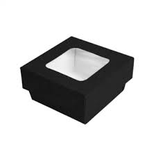 [250.97] Small boxes + lids with window 1000ml 18,5x18,5x4cm black (50st/pak)