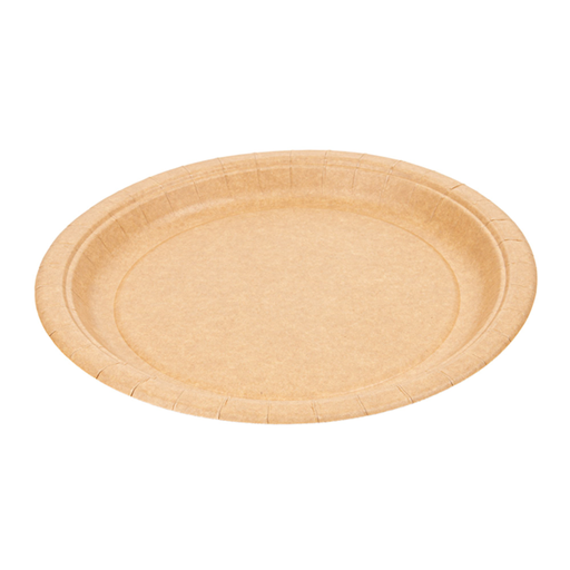 [252.10] Lacquered Round Plates 22cm diameter Natural Cardboard (50st/pak)