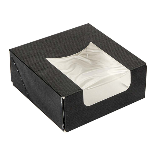 [252.24] Sushi Boxes (met venster) The Pack 10x10x4cm Black (50st/pak)