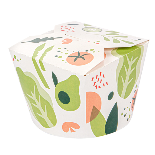 [256.87] Salad containers "Salad" 1000ml 12,3x8,5cm White Cardboard (50st/pak)