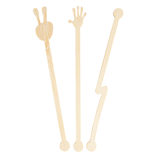 [257.97] Assorted Stirrers 14cm Natural Bamboo (100st/pak)