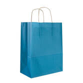 [271109] Luxe Papieren draagtas Azur Blauw 16x19x8cm 12st/pk