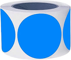 [2BLUE] Zelfklevende papieren etiketten (500st/rol) Flour Blauw (Blue) Rond 2" / 50 mm