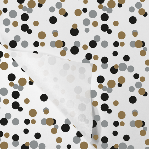 [340127] Tissue / Zijdevloe 50x70cm Confetti Zilver/Goud/Zwart (100st/pak)
