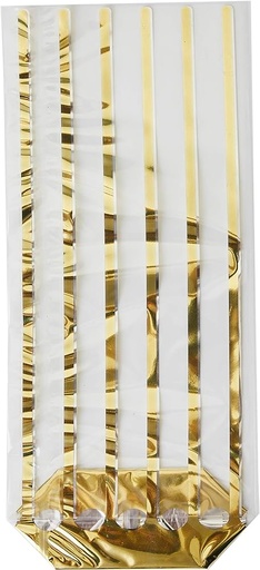 [357.46] Bags Golden Strips 10x22cm Clear PP (100st/pak)