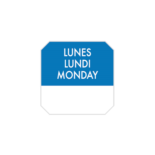 [393.65] Zelfklevende labels "Monday" 2,5x2,5cm Blue (1000 stuks)