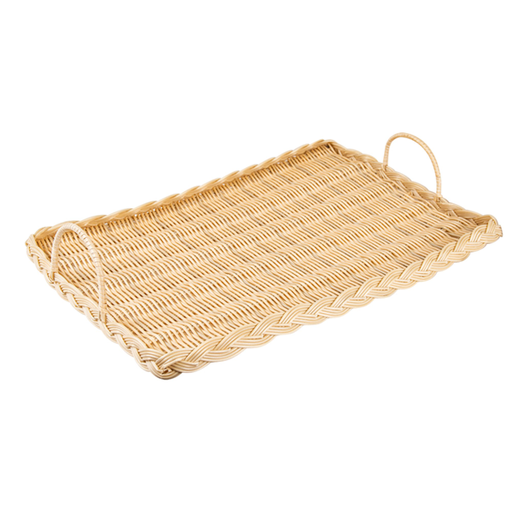 [431.24] Rectangular Basket (dienblad) 52,5x30x3cm Natural PP (per stuk)