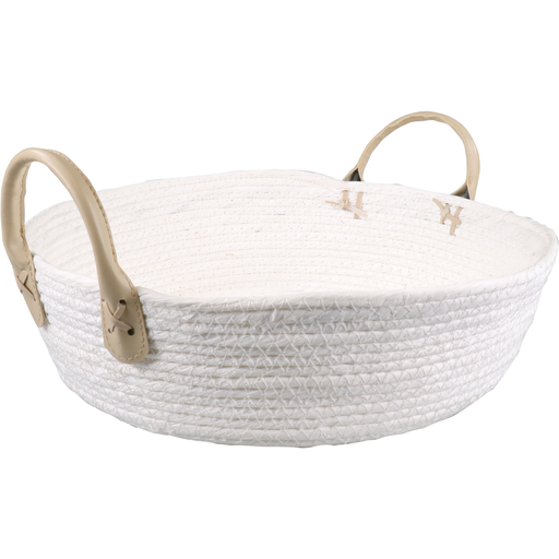 [437038] Mand rond papiertouw diam.35cm x 10cm hoog Wit (per stuk)