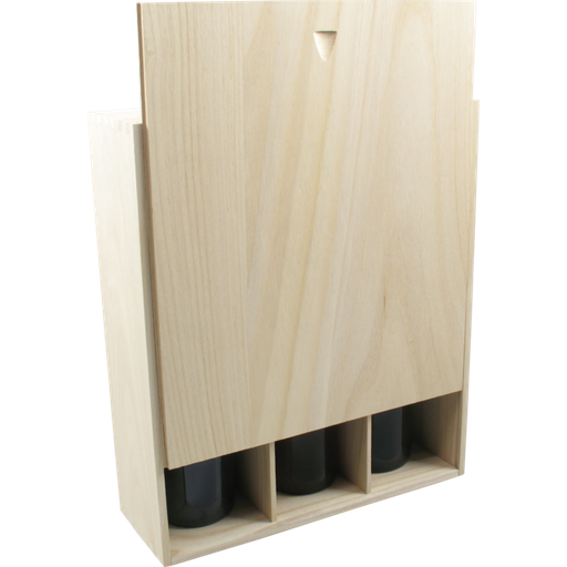 [479237] Wijnkist met dicht schuifdeksel Hout 3 fles