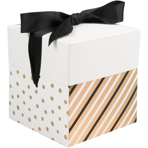 [496900] Pop-Up box lovly "zwart/goud" 10x10x10cm (per stuk)