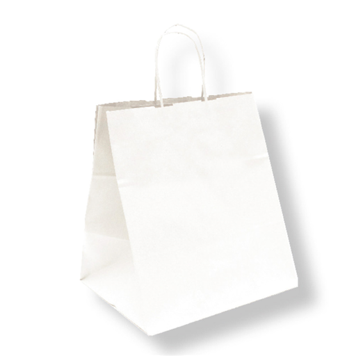 [167.01] SOS Bags with Handles 26+20x27cm White Cellulose (250st/doos)
