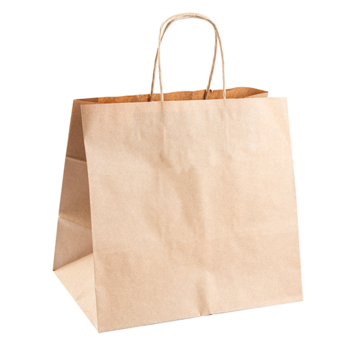 [167.11] SOS Bag with handles Traiteur 26+17x24cm Natural Kraft 80GSM (250st/doos)