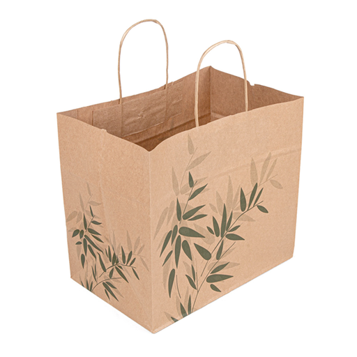 [167.21] SOS Bag with handles Traiteur 26+17x24cm "Feel Green"  80GSM (250st/doos)