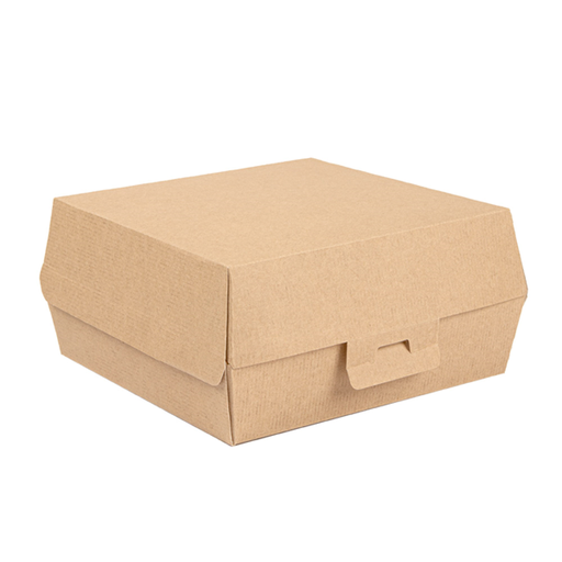[234.21] "The Pack" Burger Boxes 17,5x18x7,5cm Natural Kraft Nano-Micro Corrugated Cardboard (50st/pak)