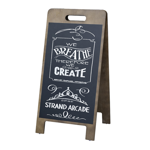 [250.51] A-frame blackboard 2 sides magnetic 38x45x78cm Black/Wood (per stuk)