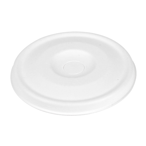 [254.31] Lids for Cups 8cm "Bionic" White Bagasse (50st/pak)