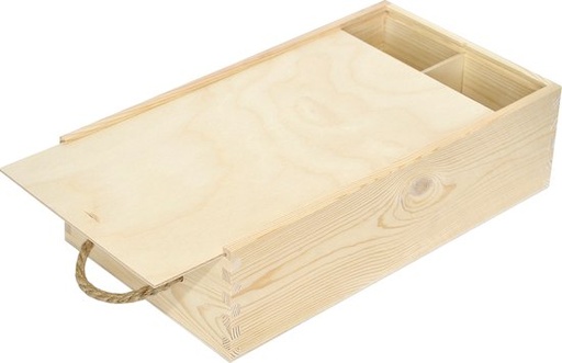 [479221] 2-fles wijnkist met touw 19.5x10x35cm