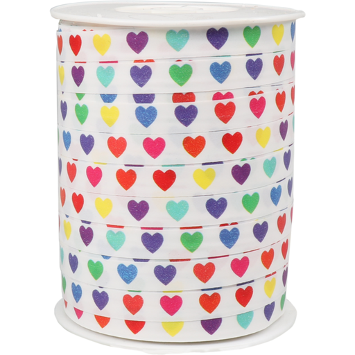 [711301] Krullint Wit met Hartjes 10mm x 250mtr (per rol)