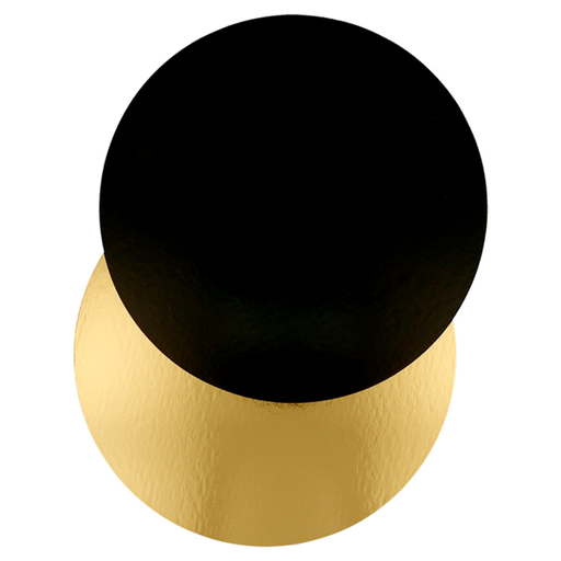 [147.26] Two sides cardboard for patisserie 18cm round Gold/Black (100st/pak)