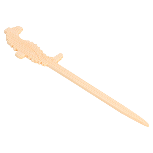 [170.20] Prikkers/Picks "Seahorse" 9cm Natural Bamboo (100st/pak)