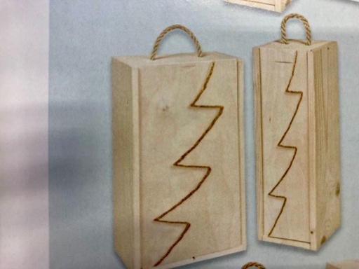 [199.90] Houten wijnfles kist (2-fles) Design: kerstboom (per stuk)