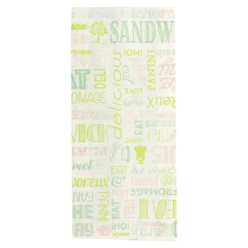 [229.23] Sandwich Bags Parole 12+4x26cm White Greaseproof parch (500st/pak)